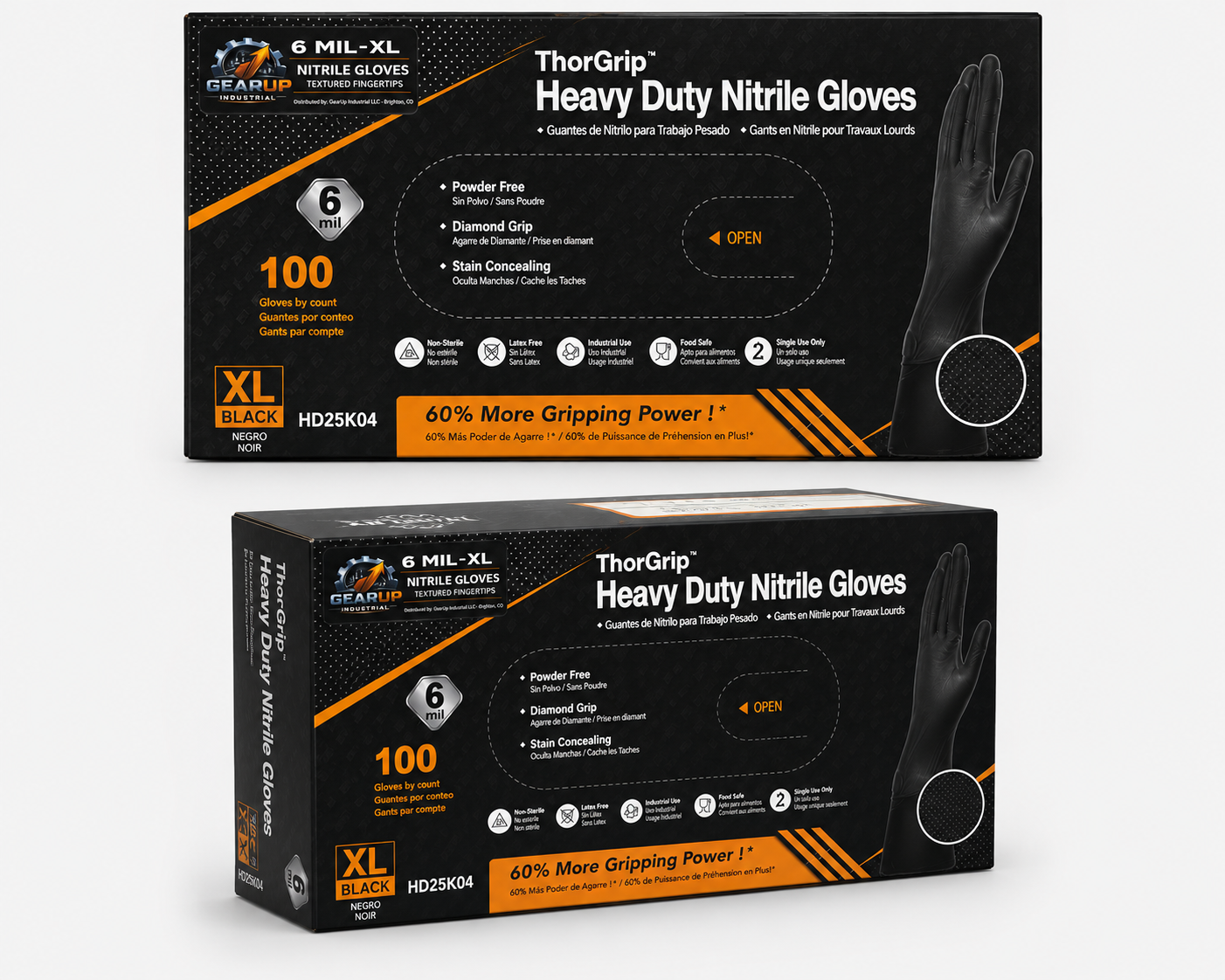 6 mil ThorGrip heavy duty nitrile glove box