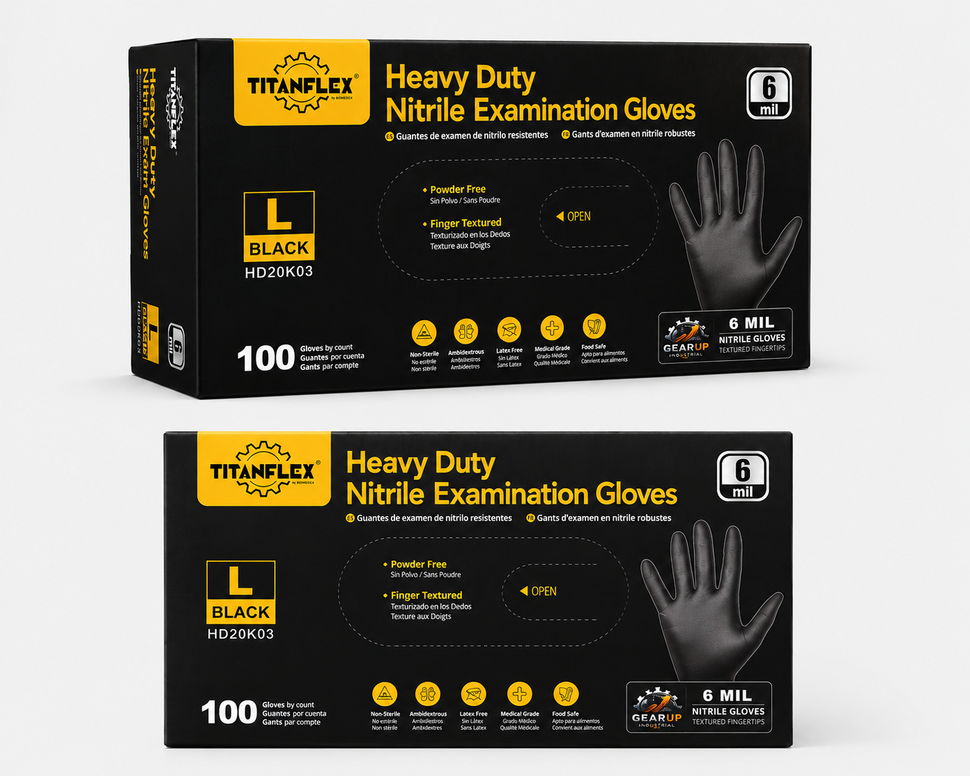 TitanFlex 6 mil nitrile glove box